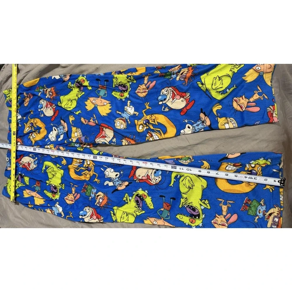 Nickelodeon Pajama Pants Mens 2XL Blue Cartoon Ren & Stimpy Rugrats Arnold